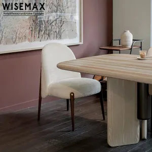 Wisemax Meubels Modern Hotelmeubilair Nordic Massief Houten Frame Met Stoffen Zitting En Rugleuning Zonder Armen Eetstoel Voor Thuis