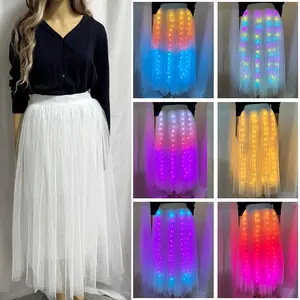 Falda de Danza del Vientre con Luces LED de Colores Cambiantes, Falda Luminosa para Actuaciones de Danza, <span class=keywords><strong>Ropa</strong></span> de Danza para <span class=keywords><strong>Mujeres</strong></span> y Niñas, Disfraces para Escenario - Product Image 3