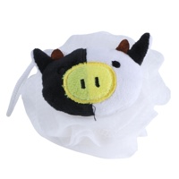 Prix d'usine pas cher maille éponge boule de bain fleur douche pouf personnalisé exfoliant Loofa éponge bain avec mousse de forme ronde