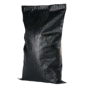2023 neues Design heißer Verkauf 50kg 100kg Custom Black Protection Gewebtes Polypropylen Sand Reismehl Futter Samen Mais Verpackungs beutel
