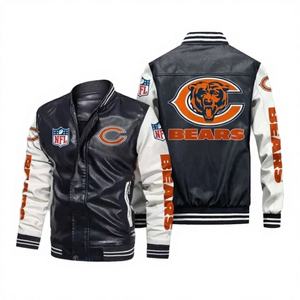 Chaqueta Bomber Formal de Lona PU para Hombre, Resistente al Viento, con Diseño de Equipo de Fútbol Americano, Estilo Deportivo, para Invierno, al Mejor Precio - Product Image 3