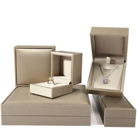 Tianguorui — boîtes à bijoux en cuir PU, or, plastique, pour bague, pendentif, Bracelet, collier, ensemble de boîtes d'emballage avec tissu