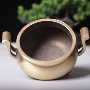 Quemador de incienso doméstico de cobre puro para ofrecer incienso a Buda y quemar incienso. De cobre puro, con dos asas y tres patas - Product Image 4