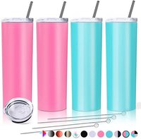 Gobelet isotherme fin de 20 oz en acier inoxydable, écologique, vierge pour sublimation, avec film thermorétractable, pour la rentrée scolaire, compatible voiture