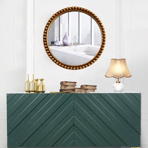 Miroir mural <span class=keywords><strong>rond</strong></span> ou ovale en or antique, design en plastique, style Art déco pour une suspension élégante - Product Image 5