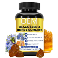 Gummies de graines de cumin noir en vrac, 60 unités, 2% de thymoquinone, huile de graines de cumin noir, miel, soutien immunitaire, marque privée OEM