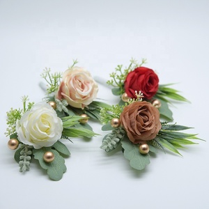 Hoa Trâm Cài Nhân Tạo Boutonnieres, Hoa Cài Áo Dự Tiệc Với Ghim Cài Áo Chú Rể, Trang Trí Phù Hợp Với Tiệc Cưới - Product Image 4