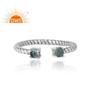 <b>Blue</b> Topaz and <b>Opal</b> Gemstone <b>Ring</b> Supplier Handmade Antique 925 Sterling Silver <b>Ring</b> Jewelry Vintage Collection - Product Image 2