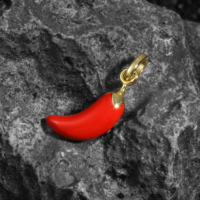 Nouveau design, pendentif piment rouge en émail plaqué or 14 carats, charmant bijou légume, bijoux de mode hip-hop pour femmes