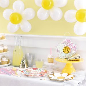 DAMAI - Vajilla Desechable con Temática de Margaritas para Fiesta de Cumpleaños, Platos de Papel, Decoración con Globos, Paquete para Fiesta de Niñas - Product Image 4