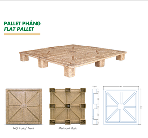 Phẳng Pallet presswood 4-cách mịn đáng tin cậy vận chuyển hàng hóa 1200x1100x120mm duy nhất phải đối mặt với ngành công nghiệp tái chế gỗ 8000kg - Product Image 2