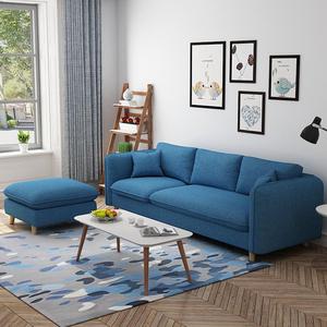 Juego de sofá de tres plazas italiano Simple y moderno, lo último en cojines, sofá <span class=keywords><strong>cama</strong></span> de lino de un solo asiento para sala de estar, tela de esponja - Product Image 1