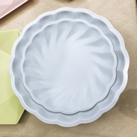 Plateau jetable en papier imprimé pour fête, assiettes rondes en pulpe pour aliments, 7 et 9 pouces