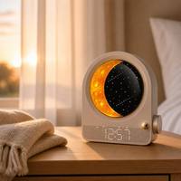 Réveil avec lumière lunaire à intensité variable, mini lampe LED d'aide au sommeil pour chambre à coucher, design moderne en ABS