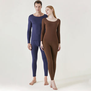 2022 Neues Design Eltern S-XXL schlanke warme Unterwäsche-Sets mit niedrigem Hals und Fleece-Unterwäsche-Anzügen Thermo-Unterwäsche für den kalten Winter - Product Image 5