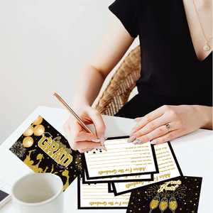 <span class=keywords><strong>Conseils</strong></span> de début et cartes de souhaits-Cartes de message de fête de remise <span class=keywords><strong>des</strong></span> diplômes or et noir pour les souvenirs de célébration <span class=keywords><strong>des</strong></span> diplômés - Product Image 5