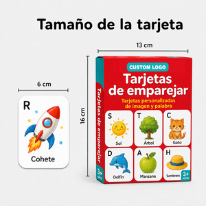 Cartes d'apprentissage éducatives pour enfants avec logo personnalisé, cartes d'association espagnoles, cartes flash pour l'apprentissage des images et des <span class=keywords><strong>mots</strong></span> pour les tout-petits - Product Image 5