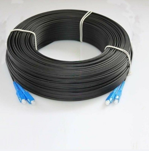 OEM/ODM CN 50m/100m Outdoor SC Duplex Fiber Optic Cable Jumper FTTH Drop Patch Cord