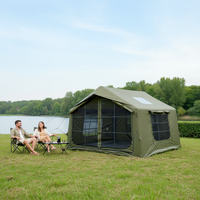 8 ㎡   Tente de camping gonflable 420D Oxford pour 5 à 8 personnes, sommeil réparateur, épaissie, coupe-vent, imperméable, anti-moustiques, ouverture rapide, glamping