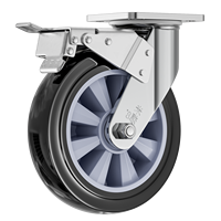 Roulettes fixes en PU haute résistance - Charge lourde industrielle
