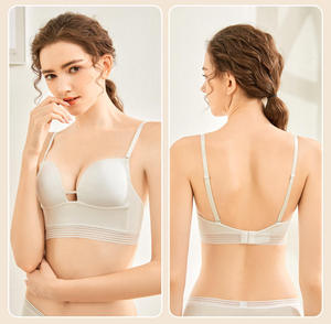 Nuevo conjunto de lencería sexy de dos piezas con sujetador push-up sin espalda en forma de U y bragas, color negro, para mujeres occidentales - Product Image 4