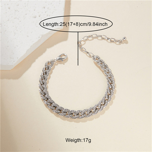 2025 été glacé or ZirconTennis bracelets de cheville Hip Hop bijoux glacé chaîne cubaine Zircon cheville pour les femmes bijoux de mode - Product Image 4