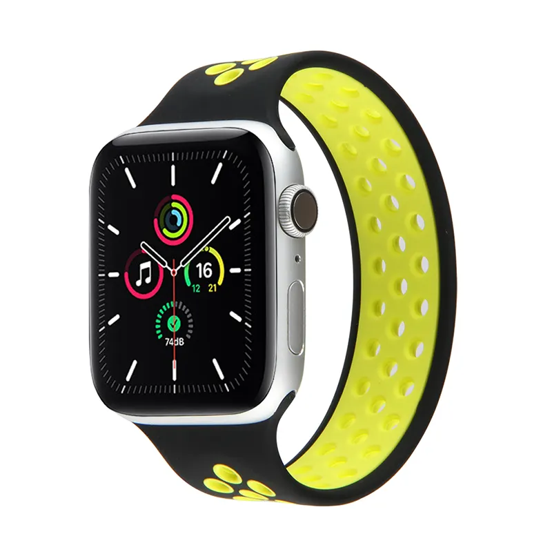 Nieuwe Ademende Siliconen Sport Band Voor Apple Horloge 42Mm 38Mm 40Mm 44Mm Armband Rubber Band Voor nike + Iwatch