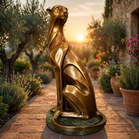 Sculpture de léopard en bronze massif sur mesure - Art animalier classique personnalisé, fabriqué sur commande avec livraison mondiale, sculpture en bronze