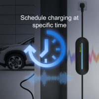 Chargeur de voiture électrique Zencar AC EV 10A EVSE avec prise de type 2, prise UK 13A, contrôle à distance par application WiFi
