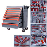 Coffret à outils roulant en acier inoxydable pour réparation automobile, 258 pièces, OEM Caja De Herramientas