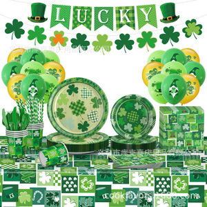 New St. Patrick của ngày dùng một lần cốc giấy và tấm thiết lập với Clover Shape cho Đảng trang trí bán buôn bộ đồ ăn - Product Image 4