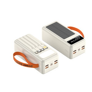 พาวเวอร์แบงค์พลาสติก 10W 50000mAh ชาร์จเร็วพิเศษ พร้อมสายชาร์จสี่เส้น สำหรับตั้งแคมป์กลางแจ้ง สายคล้องคอ และแผงโซลาร์ - Product Image 6