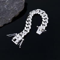 Bracelet Chaîne Maille Cubaine Miami Personnalisé pour Homme, Plaqué Or 18 carats, Argent 925, Zircon, Bijoux Fins, 14mm 18mm, Cadeau pour Fête