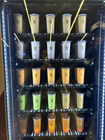Distributeur automatique de thé au lait Boba avec système d'ascenseur, convoyeur à bande, acceptant les paiements en espèces et sans espèces, avec système de refroidissement