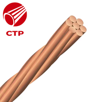 Câble de terre en cuivre nu de haute qualité 29 mm² avec 19 fils et une résistance de rupture de 11,65 kN pour applications de construction
