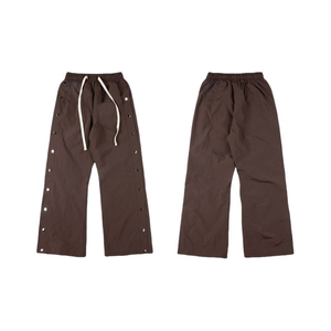 <span class=keywords><strong>Pantaloni</strong></span> Casual da Uomo di Alta Qualità con Logo Personalizzato, <span class=keywords><strong>Bottoni</strong></span> <span class=keywords><strong>Laterali</strong></span> a Pressione, Vestibilità Larga e Dritta, con Coulisse, Stile Streetwear di Tendenza - Product Image 4