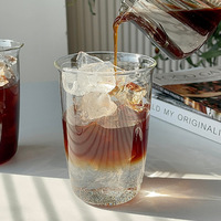 En Stock Verre Borosilicaté de Haute Qualité Tasse à Café Glacé Latte Américain Transparent