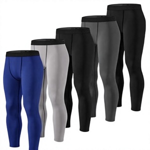 Gym Leggings US Size 90% Polyester 10% Spandex Custom Logo Sportswear Running <b>Tights</b> Pants Elastic <b>Compression</b> - Product Image 1