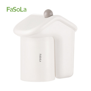 FaSoLa Magnetic Cup Holder Double Suction Mounted White Minimalist Design For Toothbrush And Rinse Cup Storage - Product Image 1