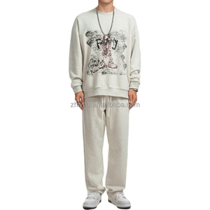 <span class=keywords><strong>Felpa</strong></span> Girocollo da Uomo Pesante in Maglia, Poliestere/Cotone, Stampa Retrò Americana, Premium Vintage Streetwear, con Teschi - Product Image 5