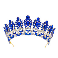 Couronnes de Mariage Multicolores en Alliage et Cristal, Style Baroque Européen et Américain, pour Concours de Beauté et Mariées, avec Fleurs Moulées sous Pression, Vente en Gros