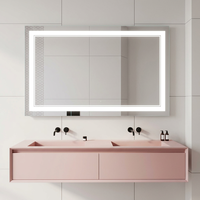 Miroir LED Rectangulaire Intelligent Étanche IP44, Miroir de Salle de Bain de Luxe, Miroir Mural pour la Maison, l'Hôtel et la Décoration Intérieure - Vente Flash