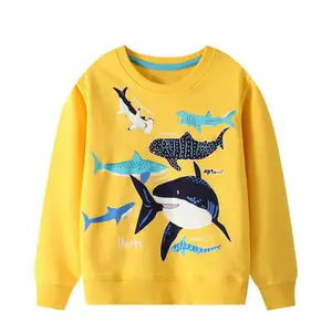 wholesale fall boutique outfit baby jumpers crew neck children's pullover sweatshirts for kids