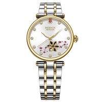 Reloj de Pulsera para Mujer, Diseño de Mariposa, Mecánico, Analógico, Resistente al Agua, con Correa de Acero Inoxidable