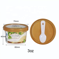 Gobelets à crème glacée écologiques personnalisés avec logo imprimé, jetables, 3oz, 4oz, 5oz, 6oz, 8oz, avec couvercle et cuillère, contenants pour yaourt glacé et gelato