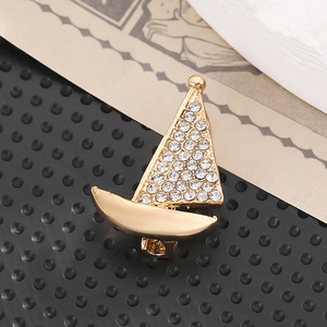 Broche Voilier en Alliage de Zinc avec Sertissage à Griffes, Accessoire de Mode Unisexe, Cadeau - Product Image 1