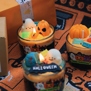 Vela Aromática de Halloween con Diseño de Fantasma y Calabaza, Aroma Suave, para Crear una Atmósfera Festiva - Product Image 3