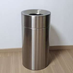 Bidone della spazzatura in metallo aperto superiore a imbuto in acciaio inossidabile per uso interno ed esterno secchio di stoccaggio - Product Image 6