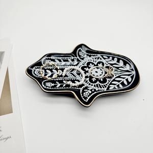 Ceramic Trinket Dish - Decorative Jewelry Tray Key Holder <b>Ring</b> Storage <b>Plate</b> Home Decor - Product Image 5