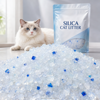 Litière pour chat en gel de silice cristallin bleu, fabrication OEM, haute absorption, contrôle des odeurs, vente en gros